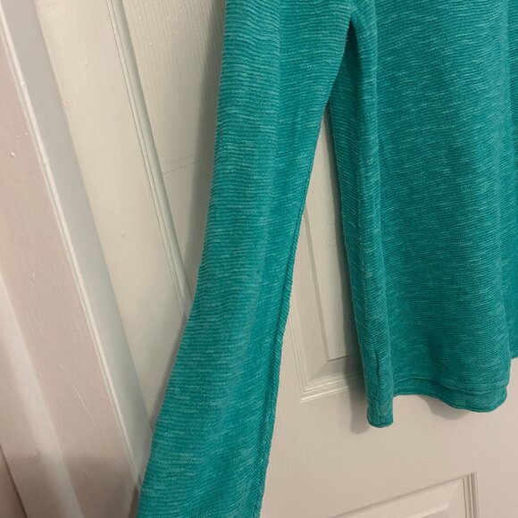 Eileen Fisher Sweater Women's Turquoise Long Sleeve Linen Blend Tunic V Neck 2XL - Picture 3 of 4